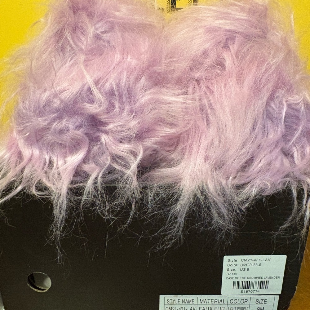 Lavender Faux Fur Platform Slippers/Shoes